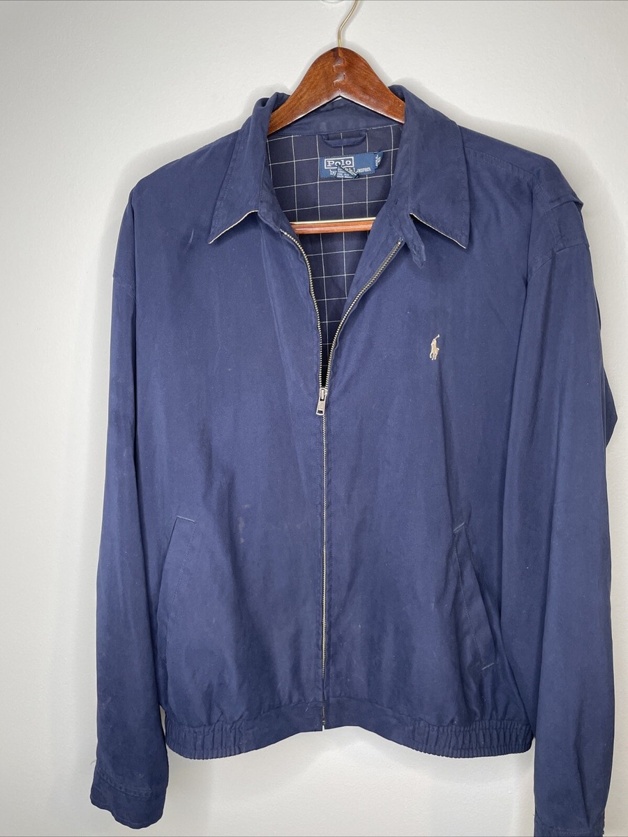 Ralph Lauren Men's Sz XL Jacket Blue VTG Polyester shell Cotton