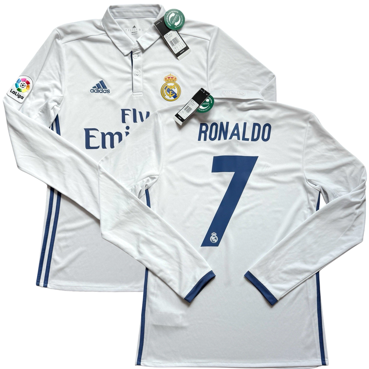 2016/17 Real Madrid Home Jersey #7 RONALDO Small adidas Long