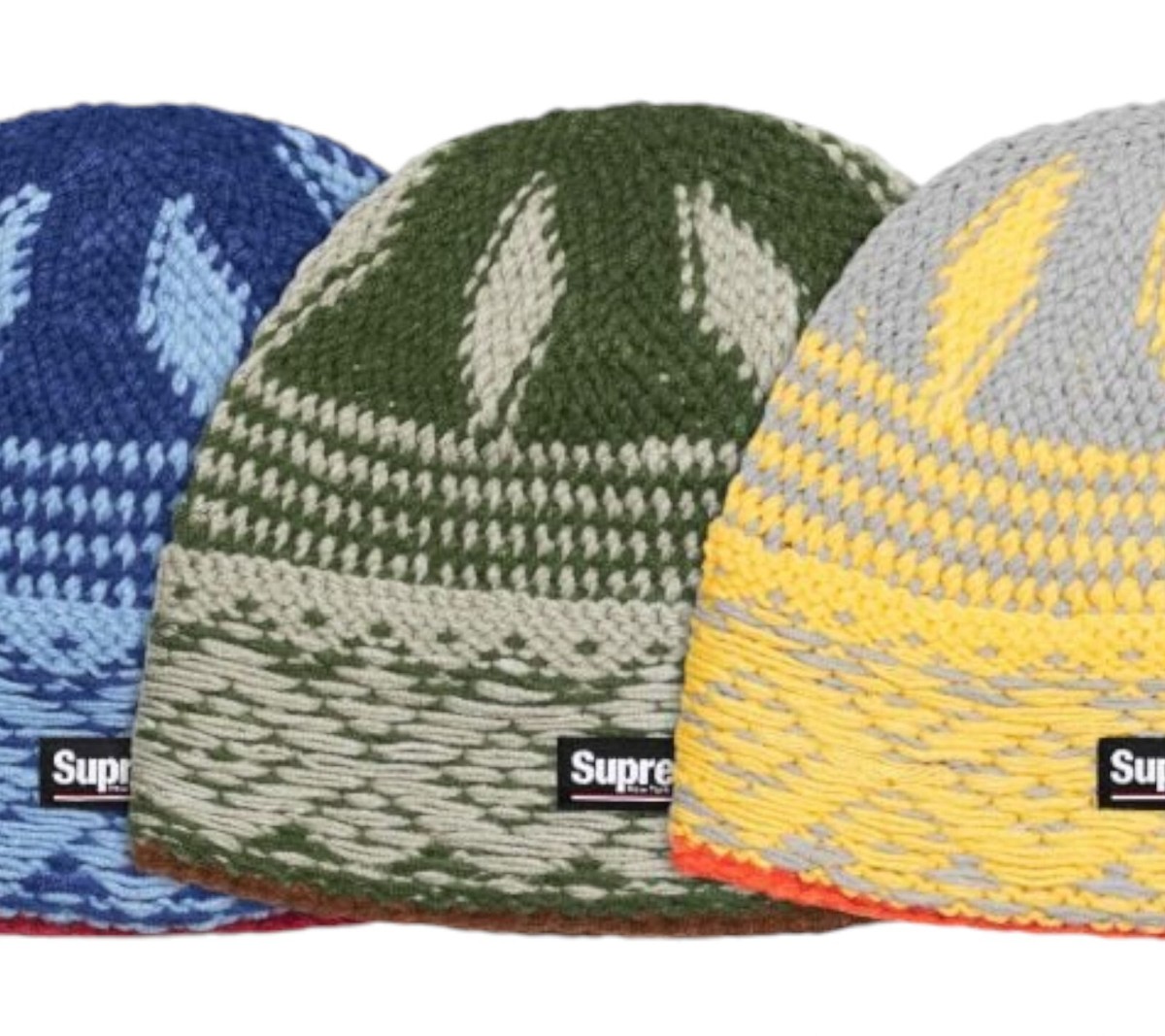 Supreme Diamond Beanie knit Black Blue Olive Yellow JAPAN NEW 24FW