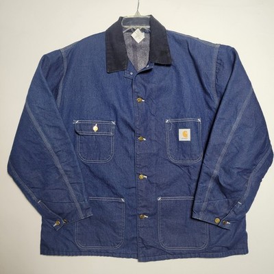 Vintage Carhartt 8LC Denim Chore Coat Jacket 50 (2XL) Blanket