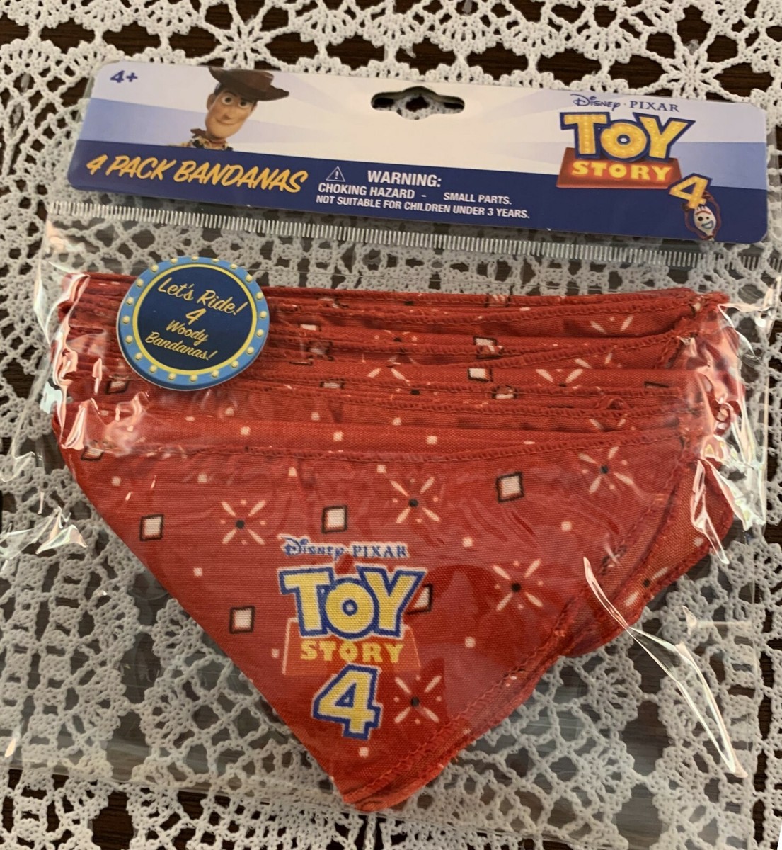 Disney Pixar Toy Story 4 Design Dog Set of 4 Bandanas Sheriff