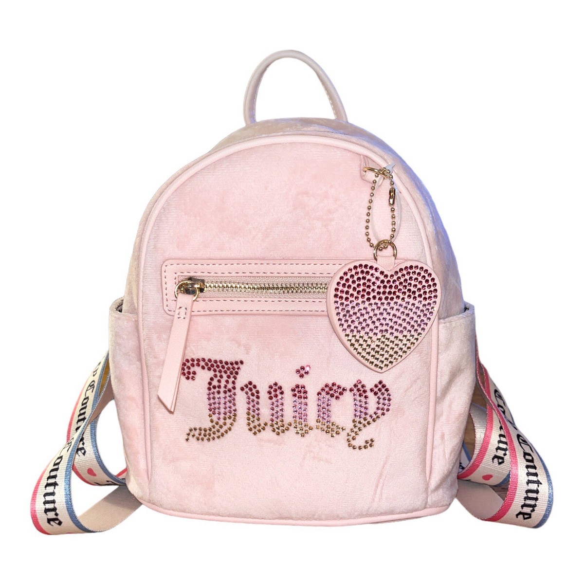 Juicy Couture Pink Clay Rainbow Juicy Backpack Velour TikTok Viral