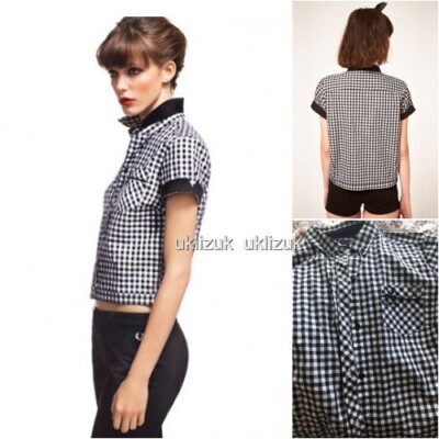 Fred Perry Amy Winehouse Black & White Gingham Check Shirt - Size