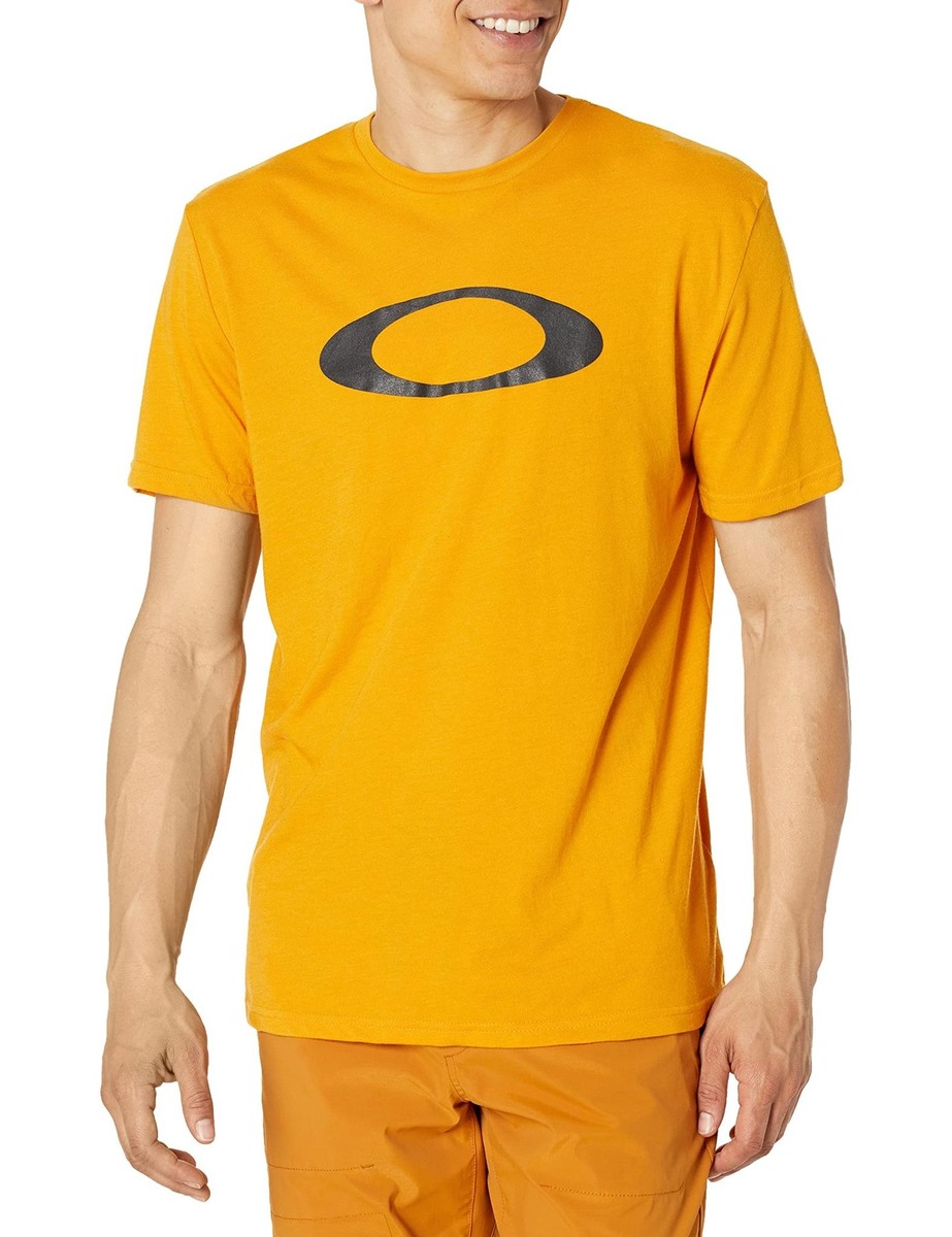 Oakley Men's O-Bold Blackout Ellipse Amber Yellow SS T-Shirt XXXL