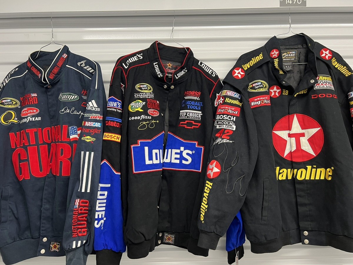 Vintage NASCAR racing jacket Lot Chase jr Design Lowe's Havoline