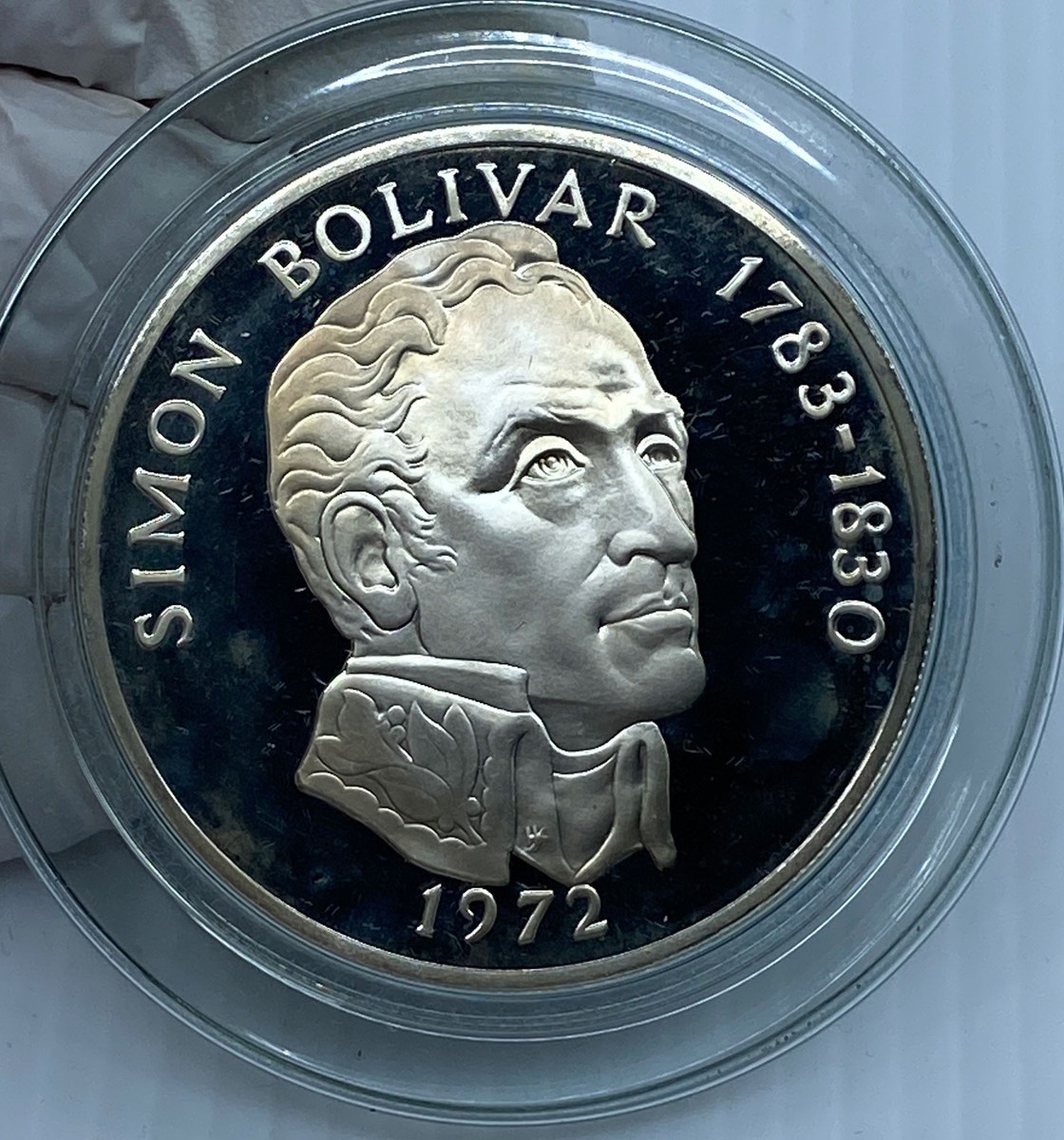 1972 PANAMA Huge SIMON BOLIVAR Vintage Old Proof Silver 20 Balboas