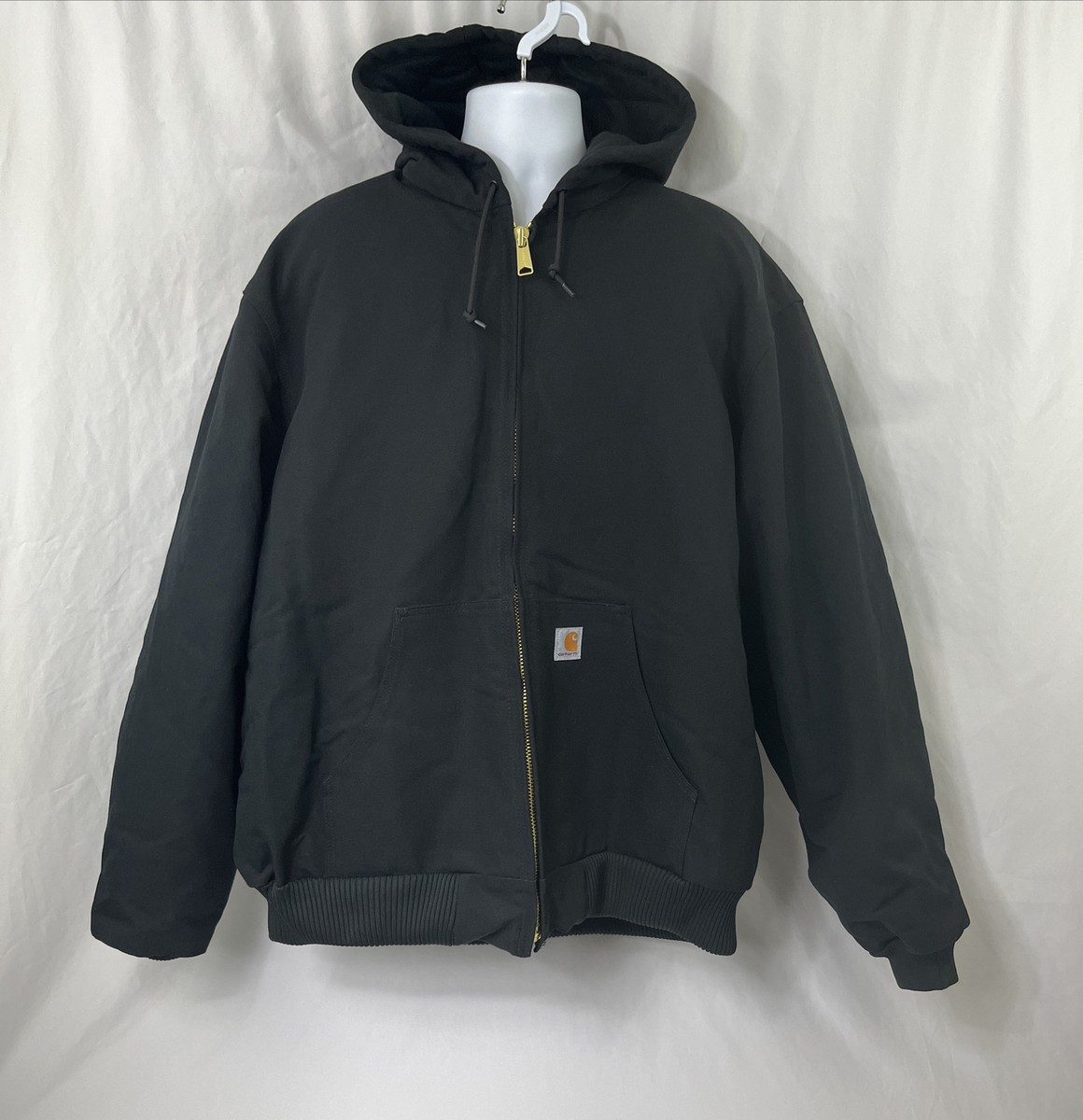 Carhartt Hooded J140-BLK Size 2XL Tall Quilted Flannel Lined Duck