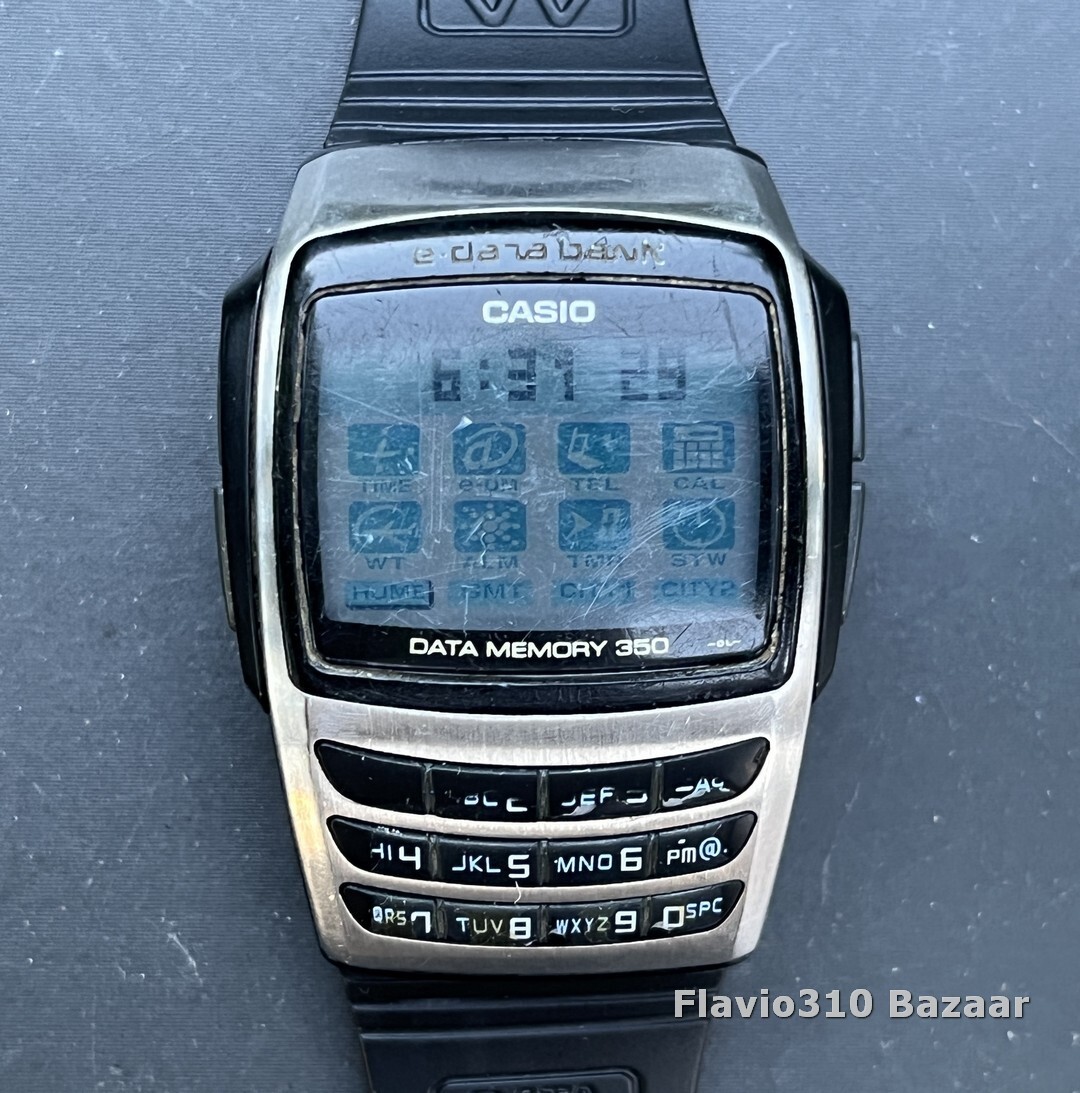 1992 CASIO EDB-610 (2550) e-Data Bank Data Memory 350 36mm watch