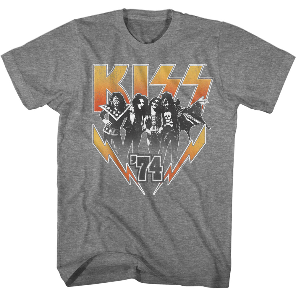 Kiss Music Band T-Shirt 1974 World Tour Gene Simmons Official