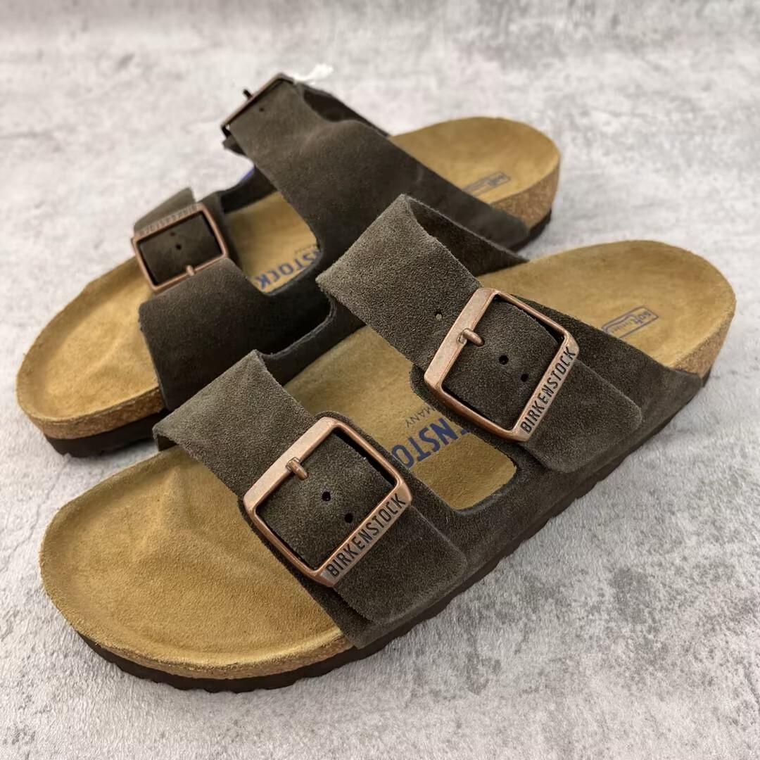 Birkenstock Arizona Mocha Suede Leather Soft Footbed Sandals