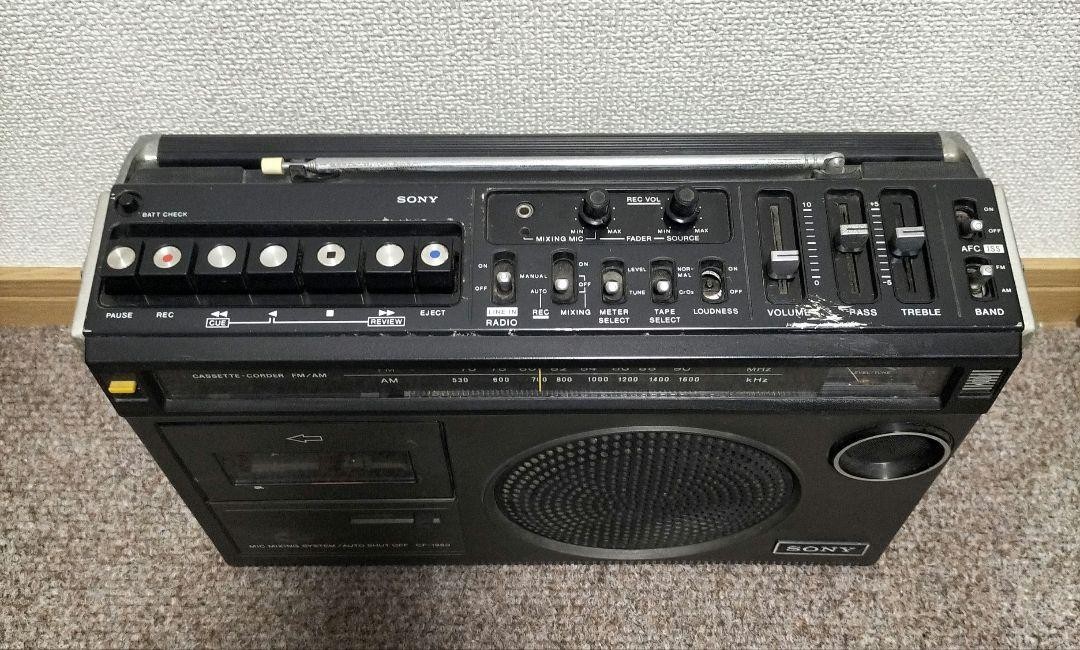Sony CF-1980 FM/AM Radio Cassette Recorder (Mono) - Made in Japan