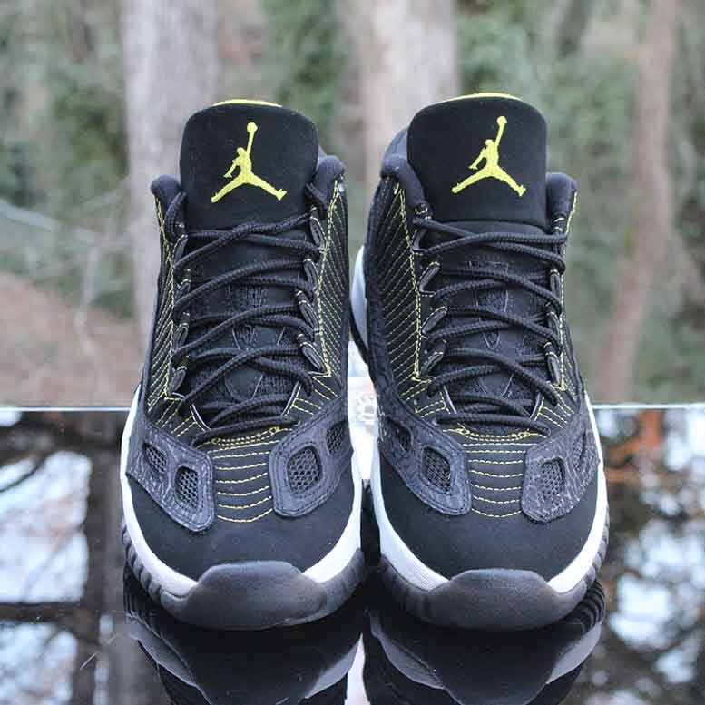 Air Jordan 11 Retro Low IE Zest Men's Size 9 Black Yellow Custom