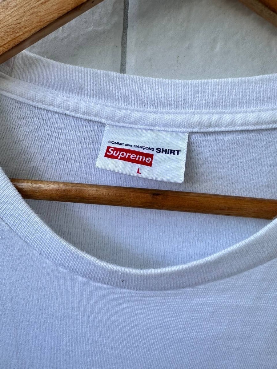 Supreme Comme Des Garcons CDG Shirt Box Logo Tee White Size L | eBay