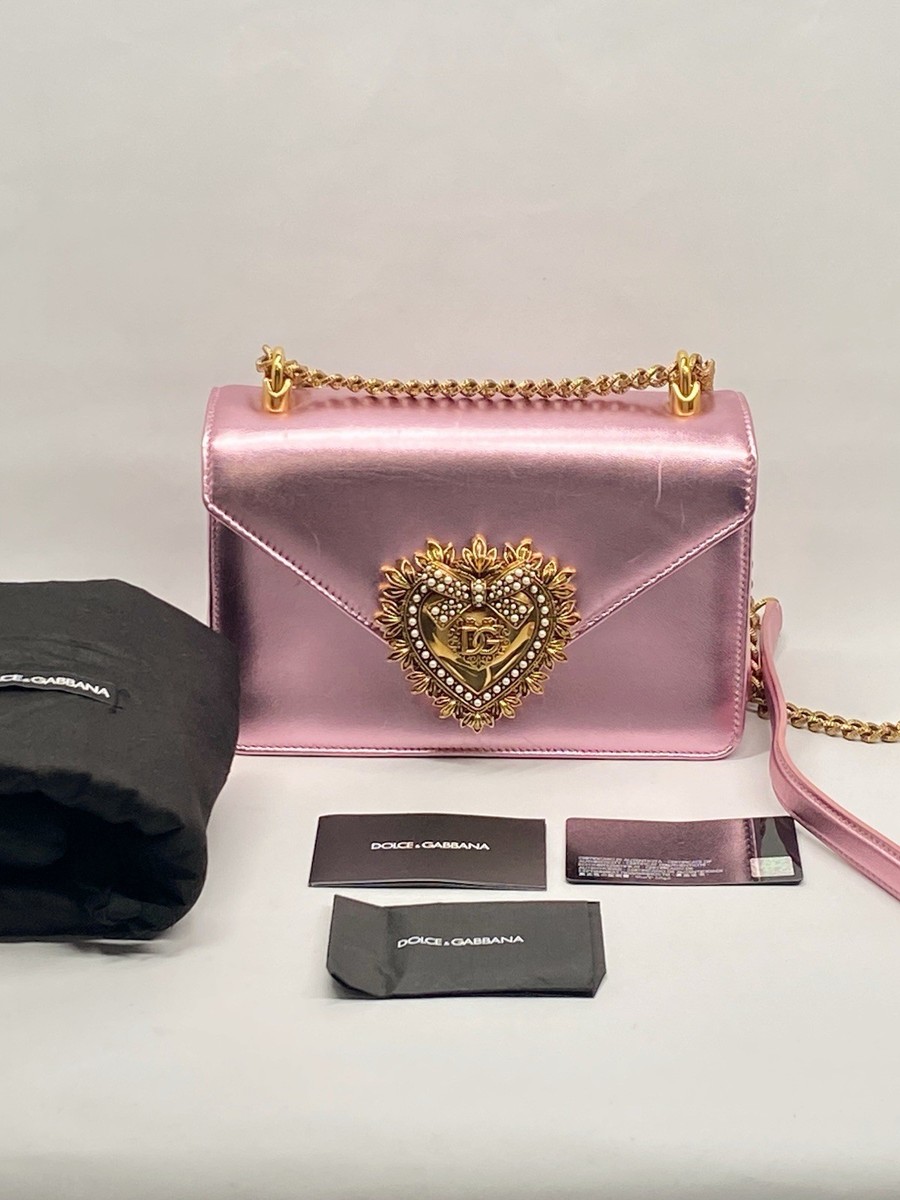 Dolce & Gabbana Devotion metallic leather shoulder bag Retail