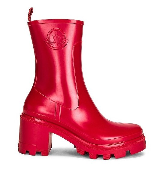 Moncler Women's Loftgrip Red Chunky Rain Boots Size 37 EU 7 US | eBay