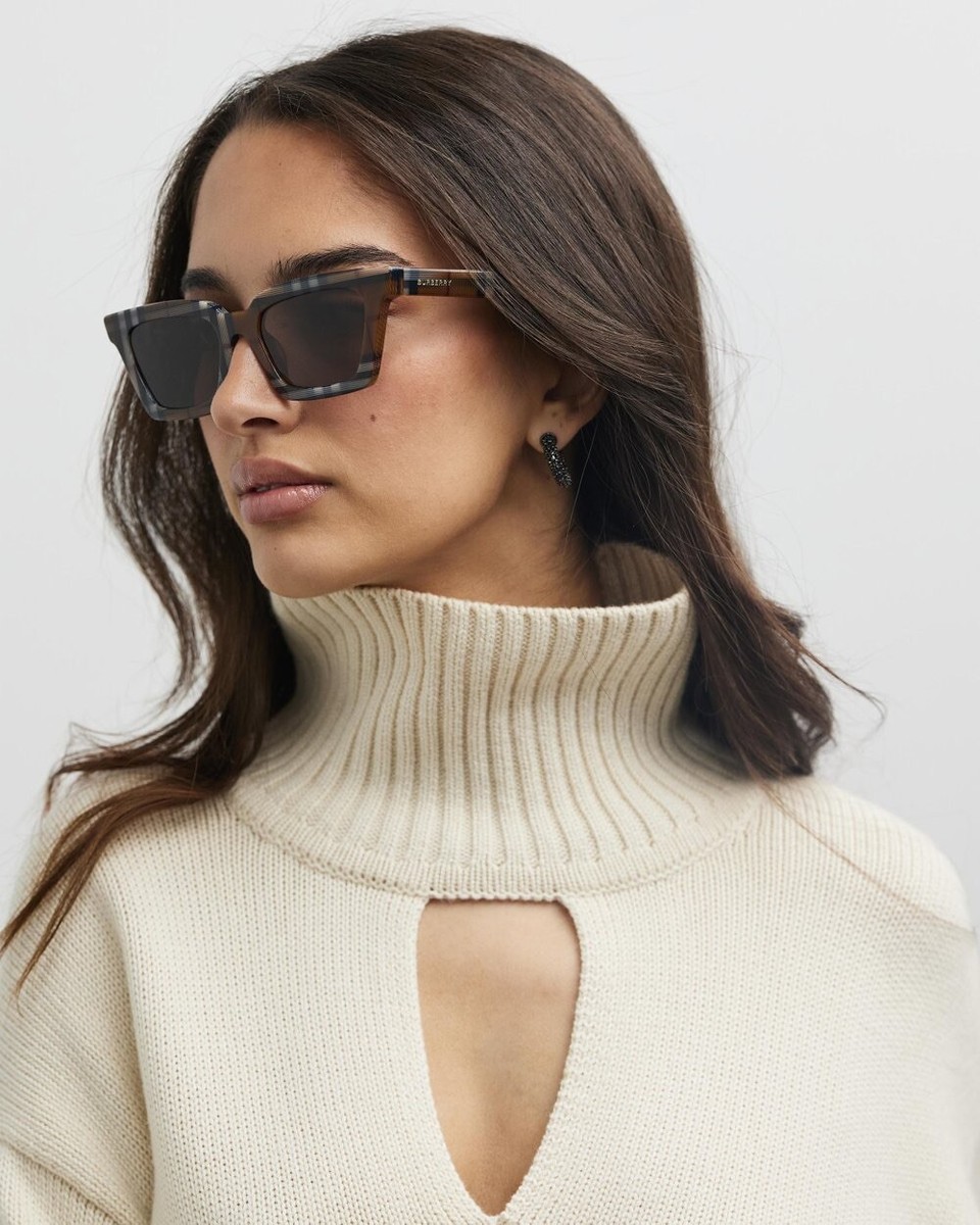 Burberry Women's Briar 52mm Check Brown Sunglasses BE4392U-396673