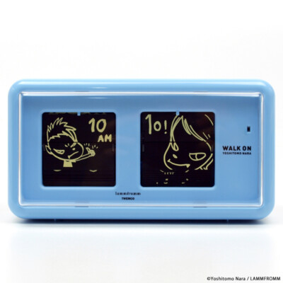 YOSHITOMO NARA WALK ON Art Table Flip Clock TWEMCO PataPata Blue