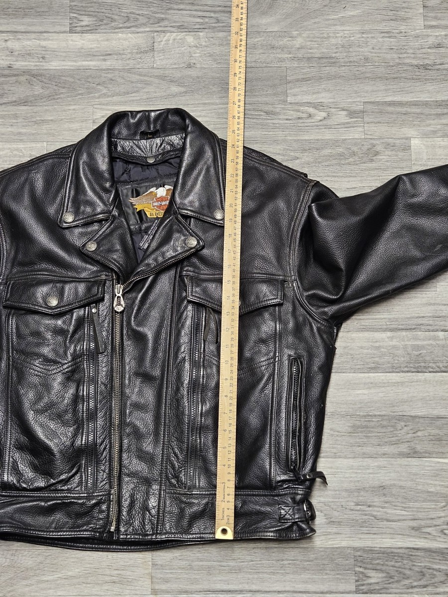 Vintage 90s Harley Davidson Leather Jacket Vented Nevada Removable