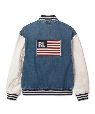 Genuine Polo Ralph Lauren Womens Logo Flag Bomer Jacket -Blue | eBay