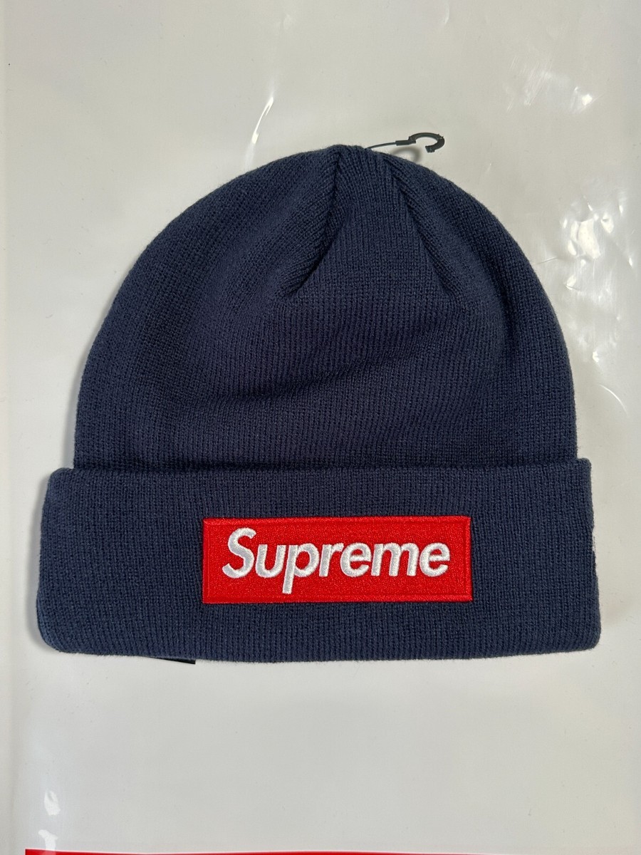 SUPREME NEW ERA BOX LOGO BEANIE (NAVY) FW24 BIG LOGO S LOGO
