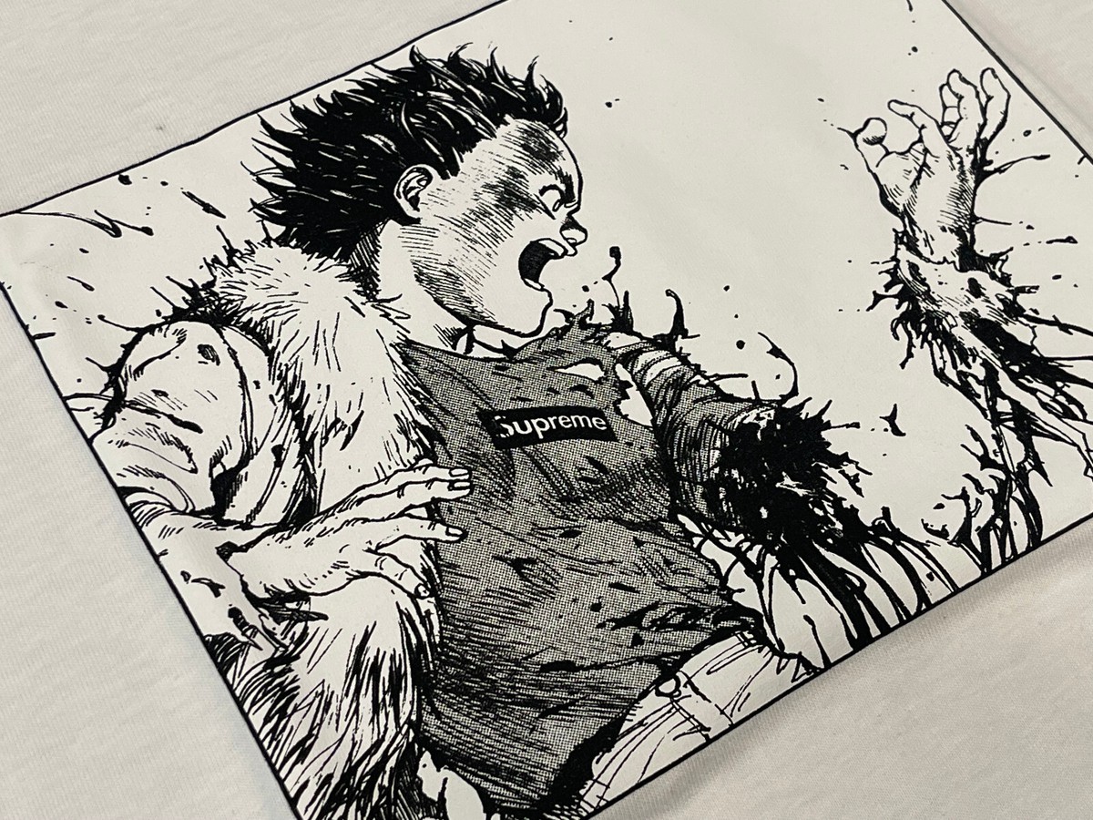 2017 FW17 SUPREME AKIRA ARM TEE SHIRT ANIME BOX LOGO WHITE BLACK