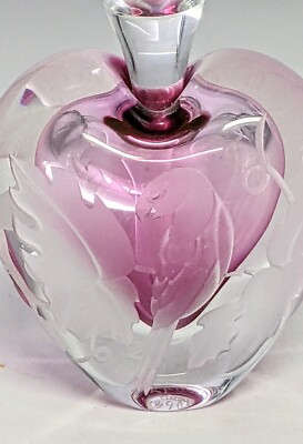 Etched Parrot Heart shape Perfume Bottle Phyllis Polito Zellique