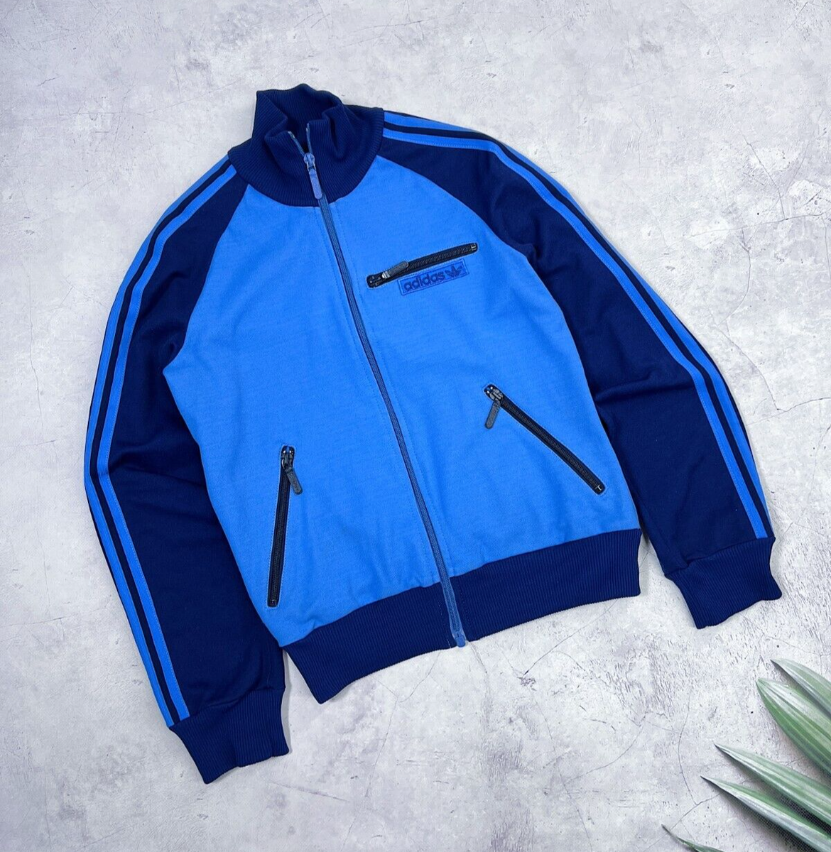 Retro 80s Adidas Track Jacket Yugoslavia Light Blue & Dark Blue