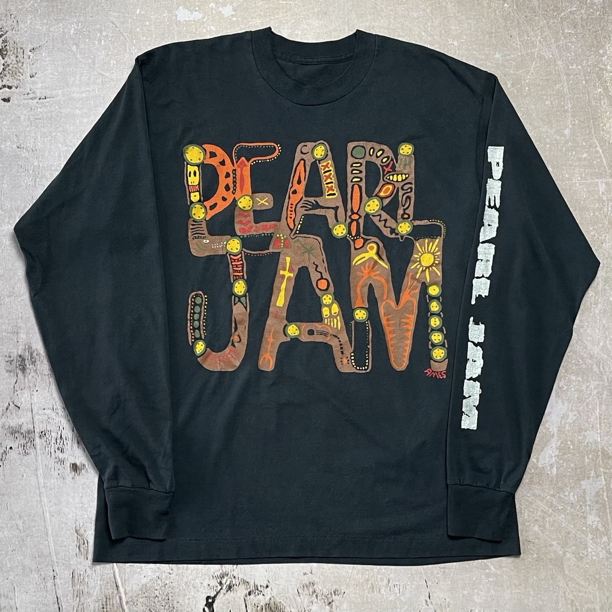 Vintage 90s Pearl Jam Long Sleeve Shirt Large Rhinos Band Tee