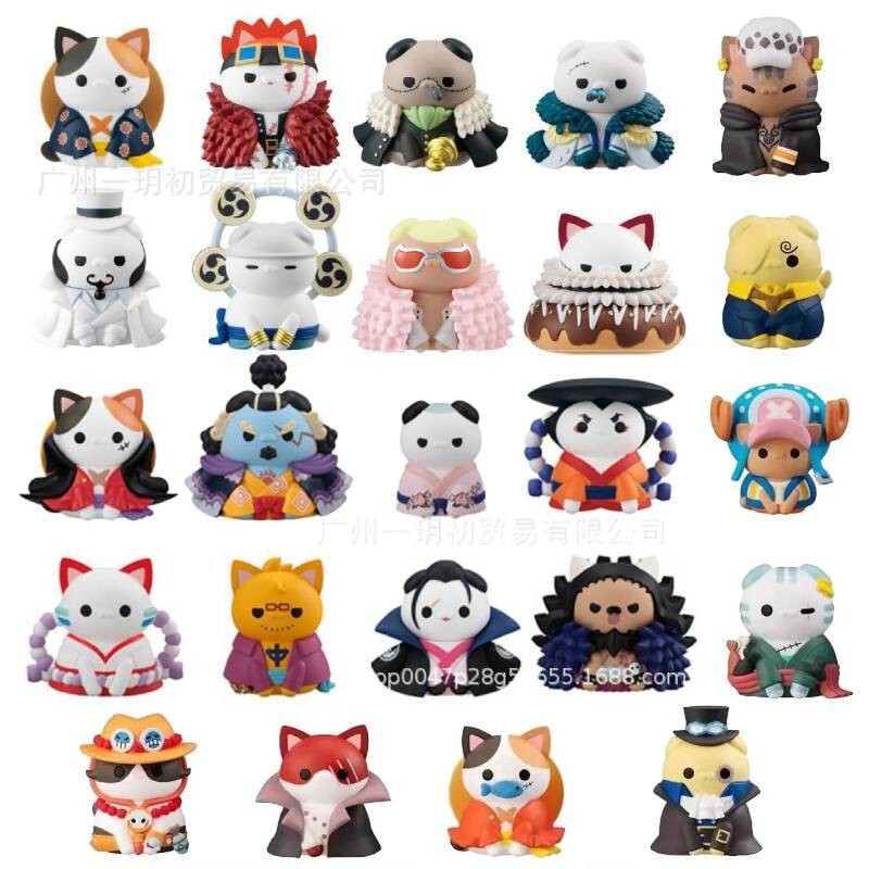 8Pc One Piece Cats Cosplay Luffy Roronoa Zoro Enel Crocodile