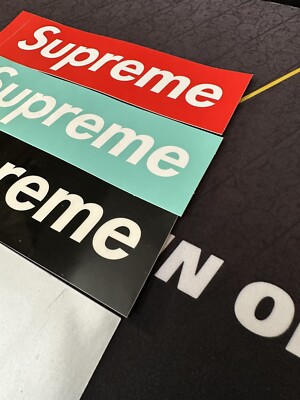 Supreme Box Logo Lot Of 4 Tiffany Black Red Scratch Off | eBay
