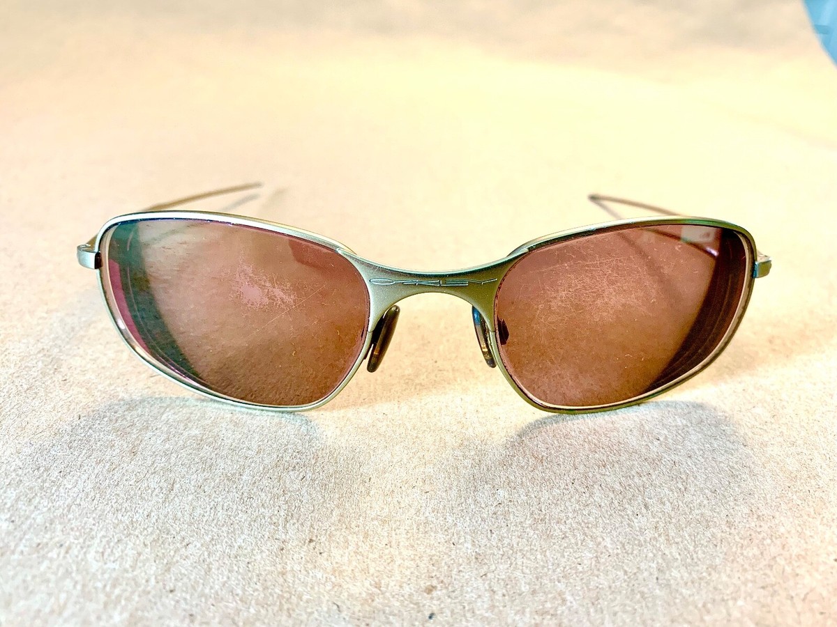 RARE VINTAGE OAKLEY SQUARE WIRE GEN 1 SUNGLASSES - Matte Gold