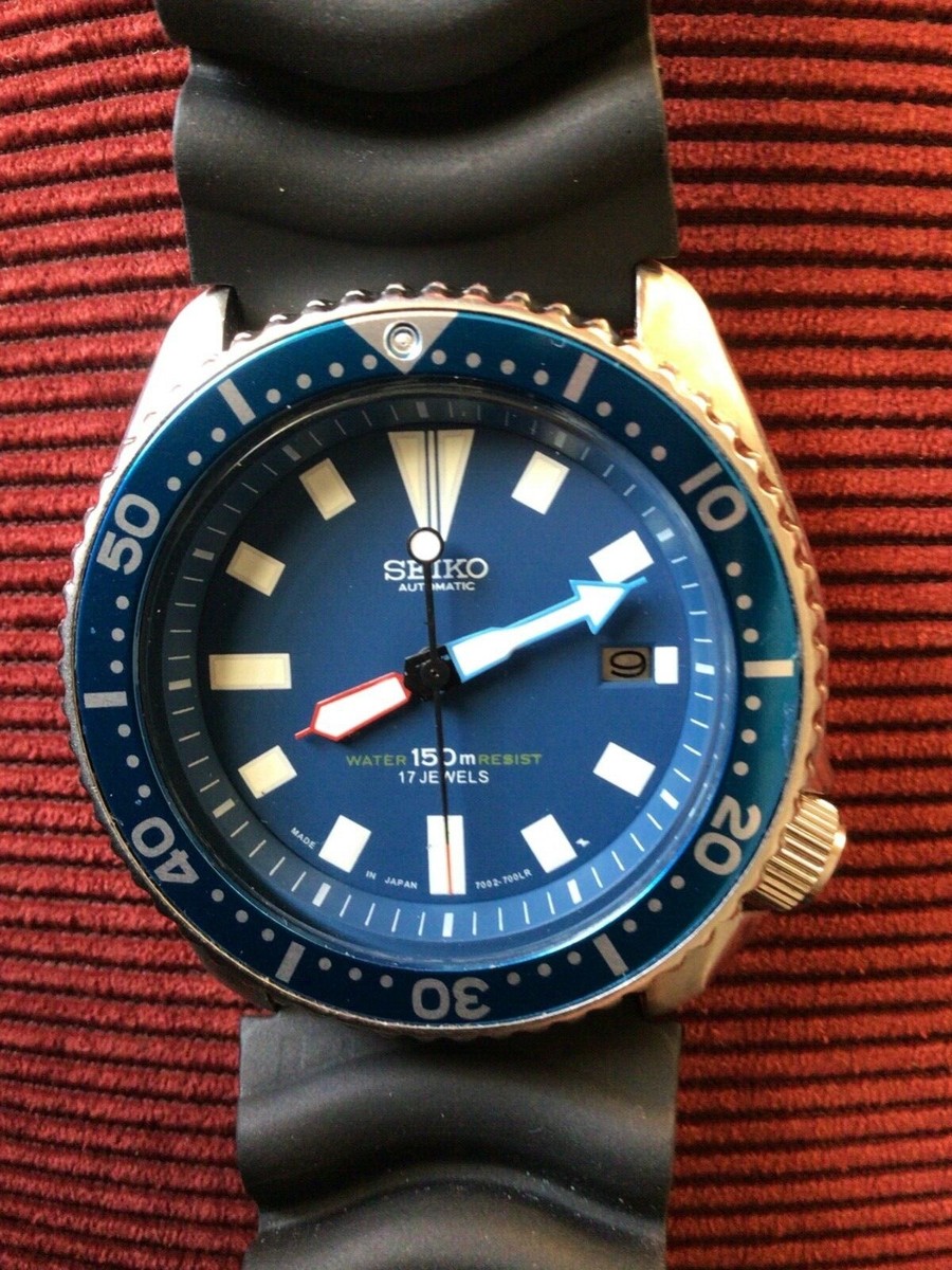 Seiko Automatic Scuba Diver's 7002-7001 Wrist-Watch, Stunning Blue