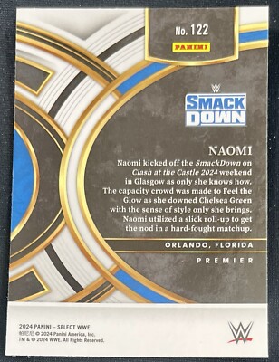 Naomi 2024 Panini Select WWE PREMIER RED BLUE BASE Card #122 | eBay