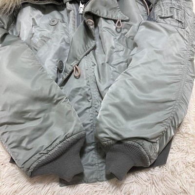 Alpha Industries N-2B Flight Jacket Silver Khaki Nylon Made in USA