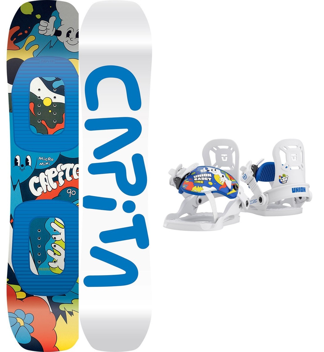 Capita Micro Mini Kids Snowboard 90 cm with Union Cadet One