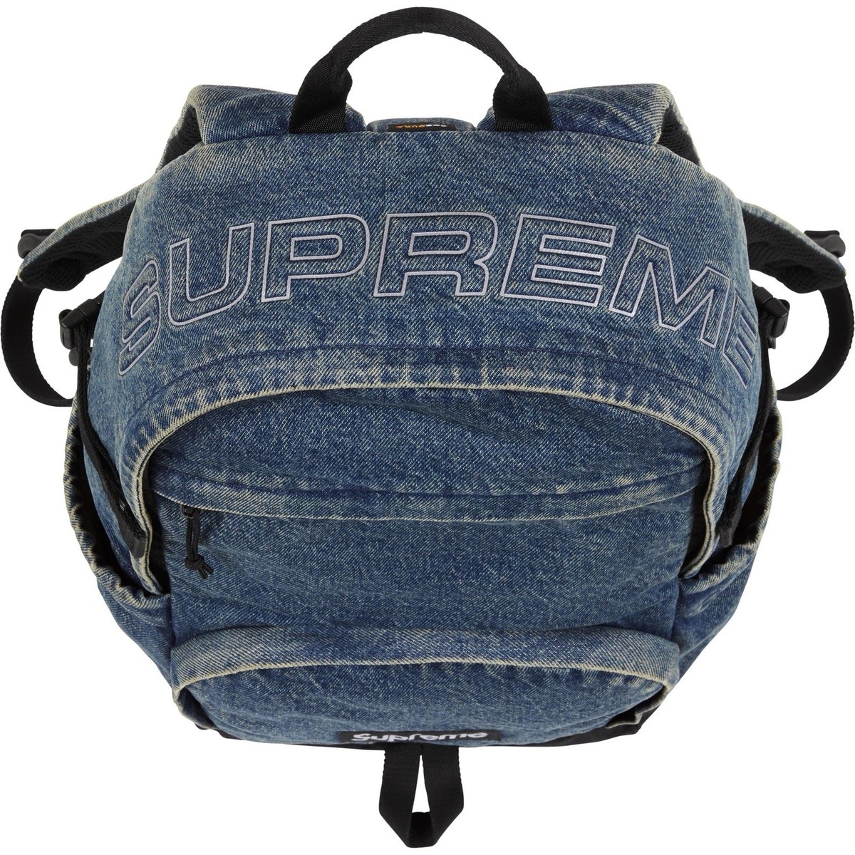 Supreme Denim Backpack Washed Indigo Reflective Logo Water
