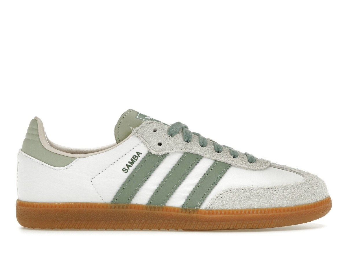 adidas Samba OG White Silver Green W - ID0492 Women's Shoes | eBay