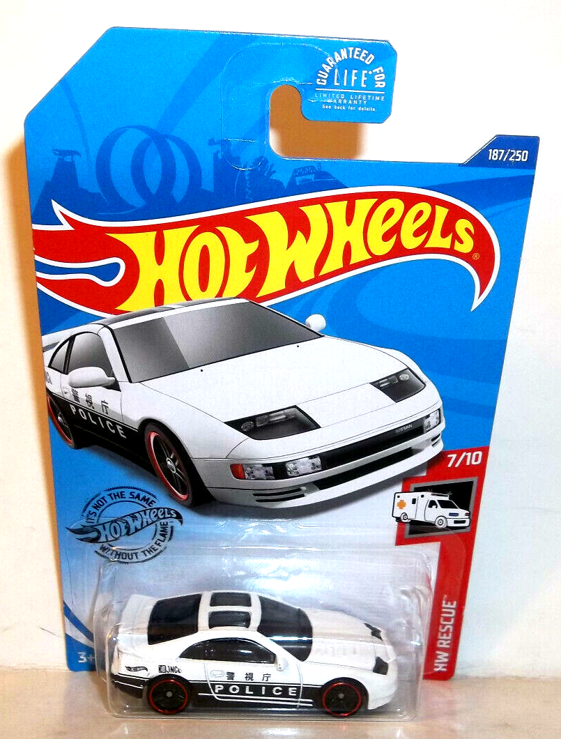 2020 HOT WHEELS 1:64 HW RESCUE 7/10 WHITE BLACK NISSAN 300ZX TWIN