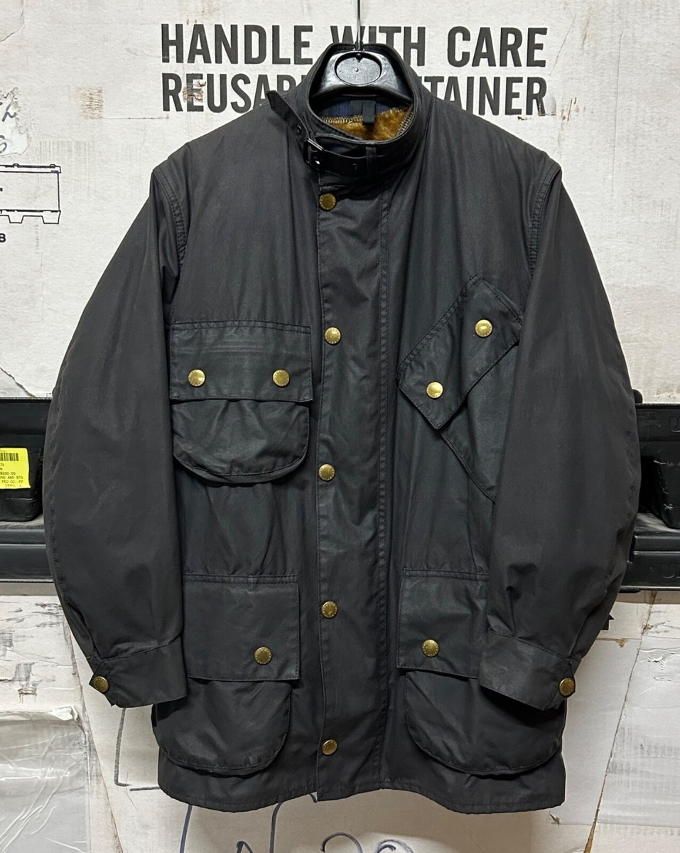 GENUINE BARBOUR A132 BEACON MOTORCYCLE JACKET WAX BLACK WITH LINER