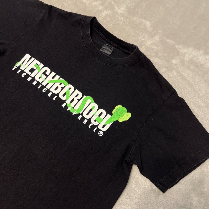 Kaws Neighborhood OriginalFake T-Shirt Black Short Sleeve Graphic