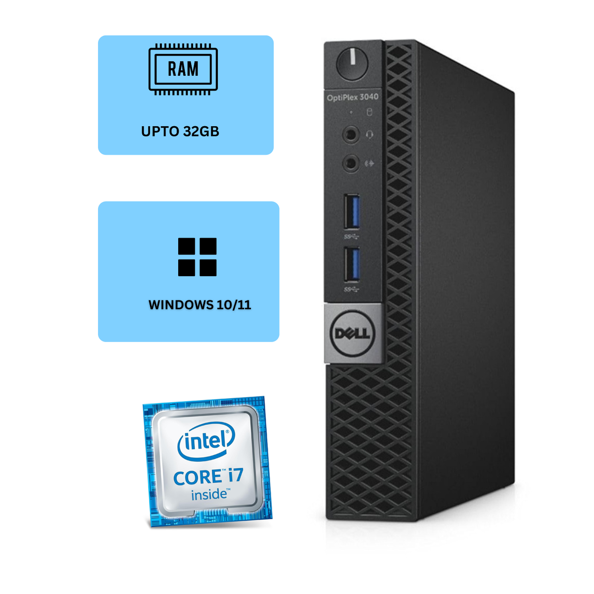 Dell Mini Desktop Computer PC i7 up to 32GB RAM 1TB SSD Windows 11