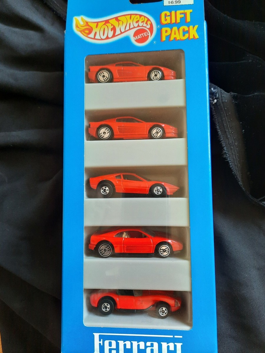 Hot Wheels Vintage 1993 Ferrari Gift Pack-All Red 5 Car Set - New