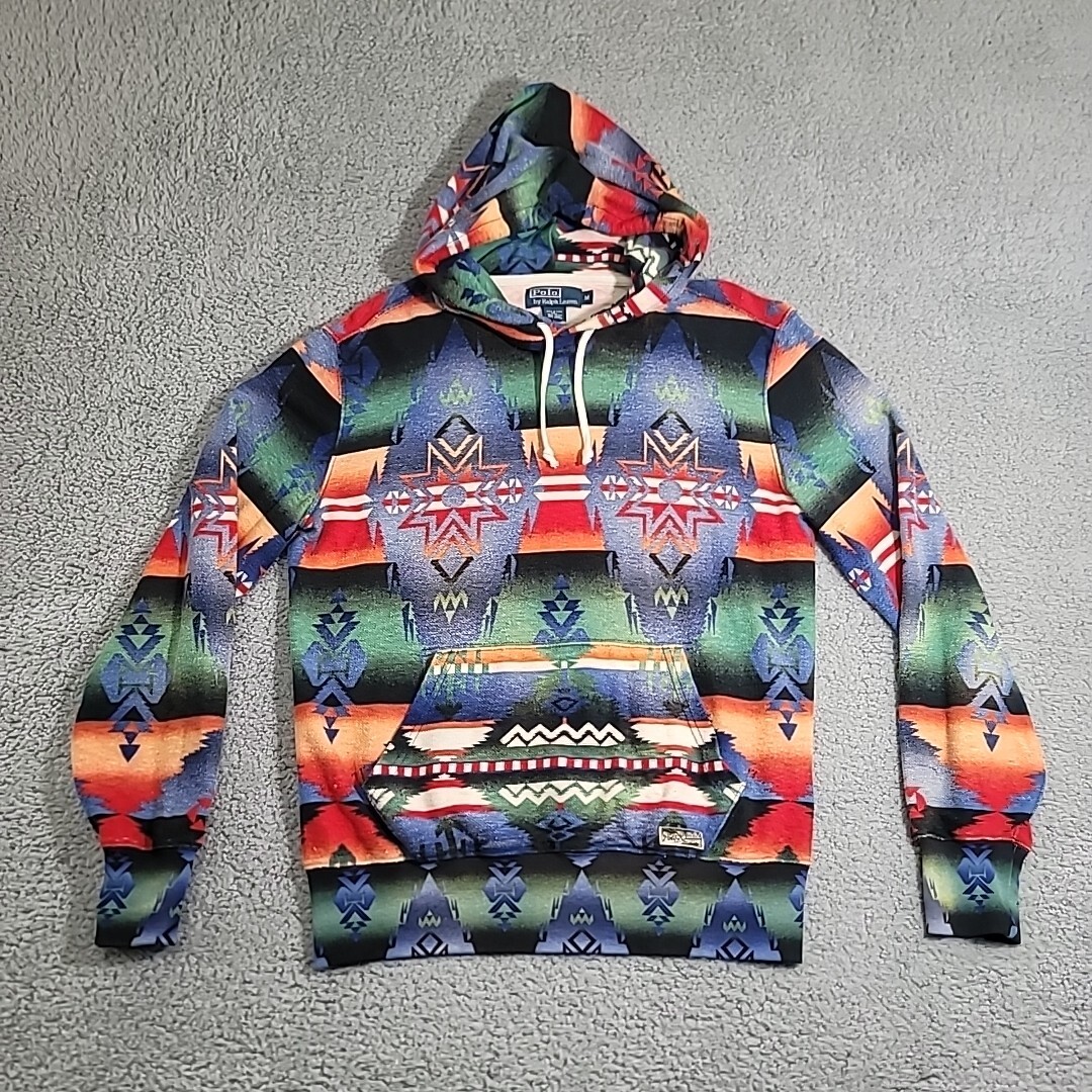 Vintage Polo Ralph Lauren Aztec Hoodie Mens Medium Southwest