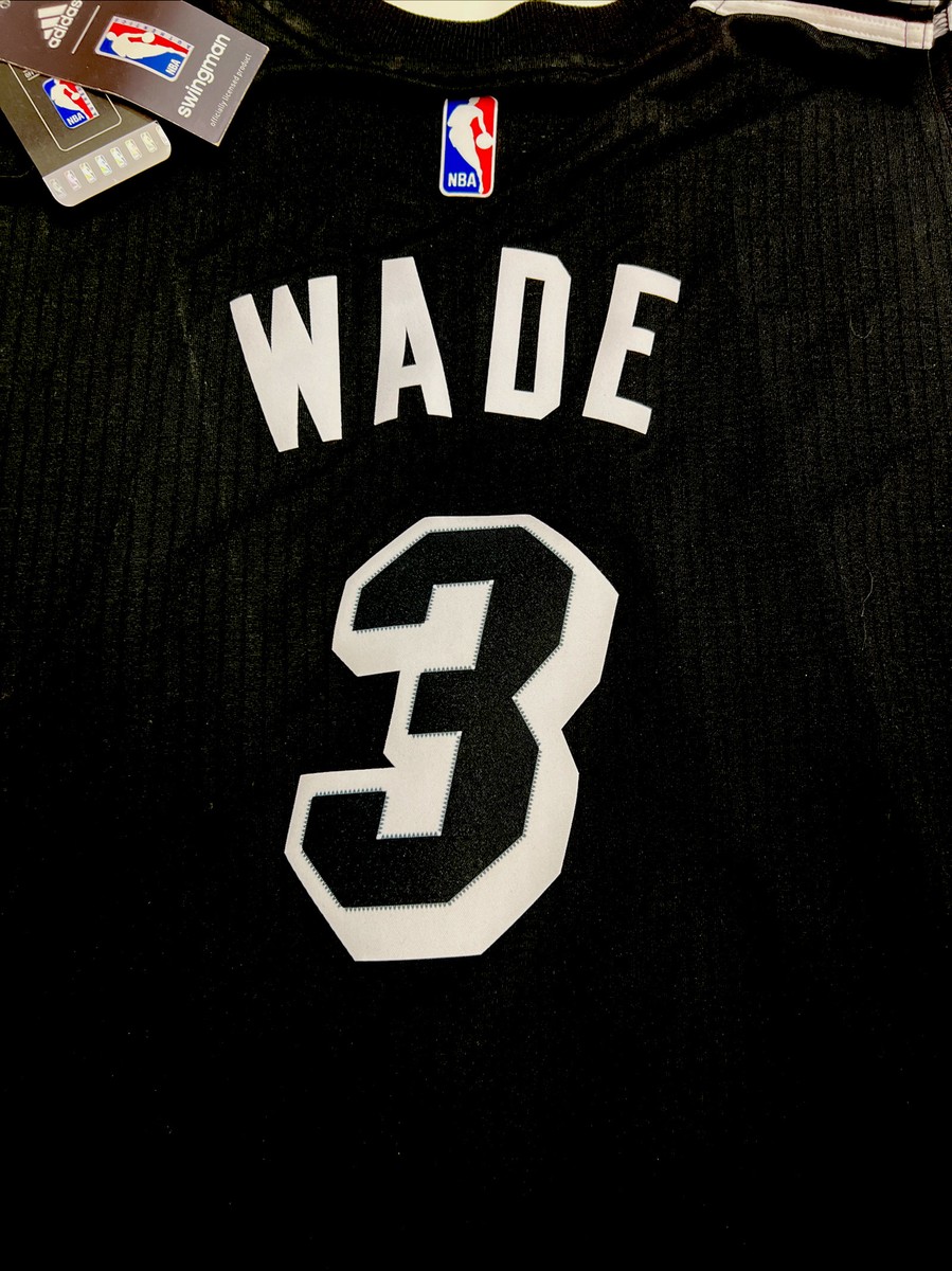 New Rare Dwayne Wade Miami Heat Mens Black 2XL Adidas Black