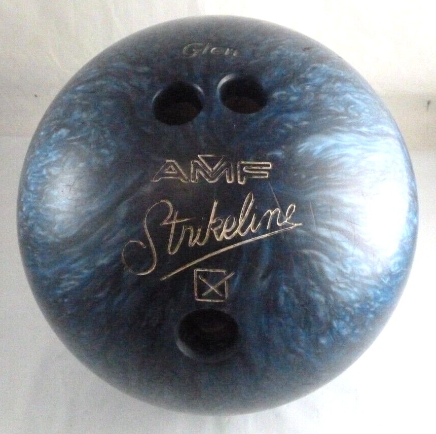 Vintage AMF Strikeline 15lbs Bowling Ball Blue Pearl USBC 15 lbs 3