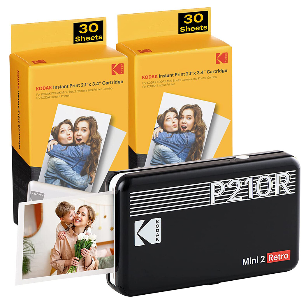 Kodak Mini 2 Retro P210R Portable Photo Printer+60 Sheets Include