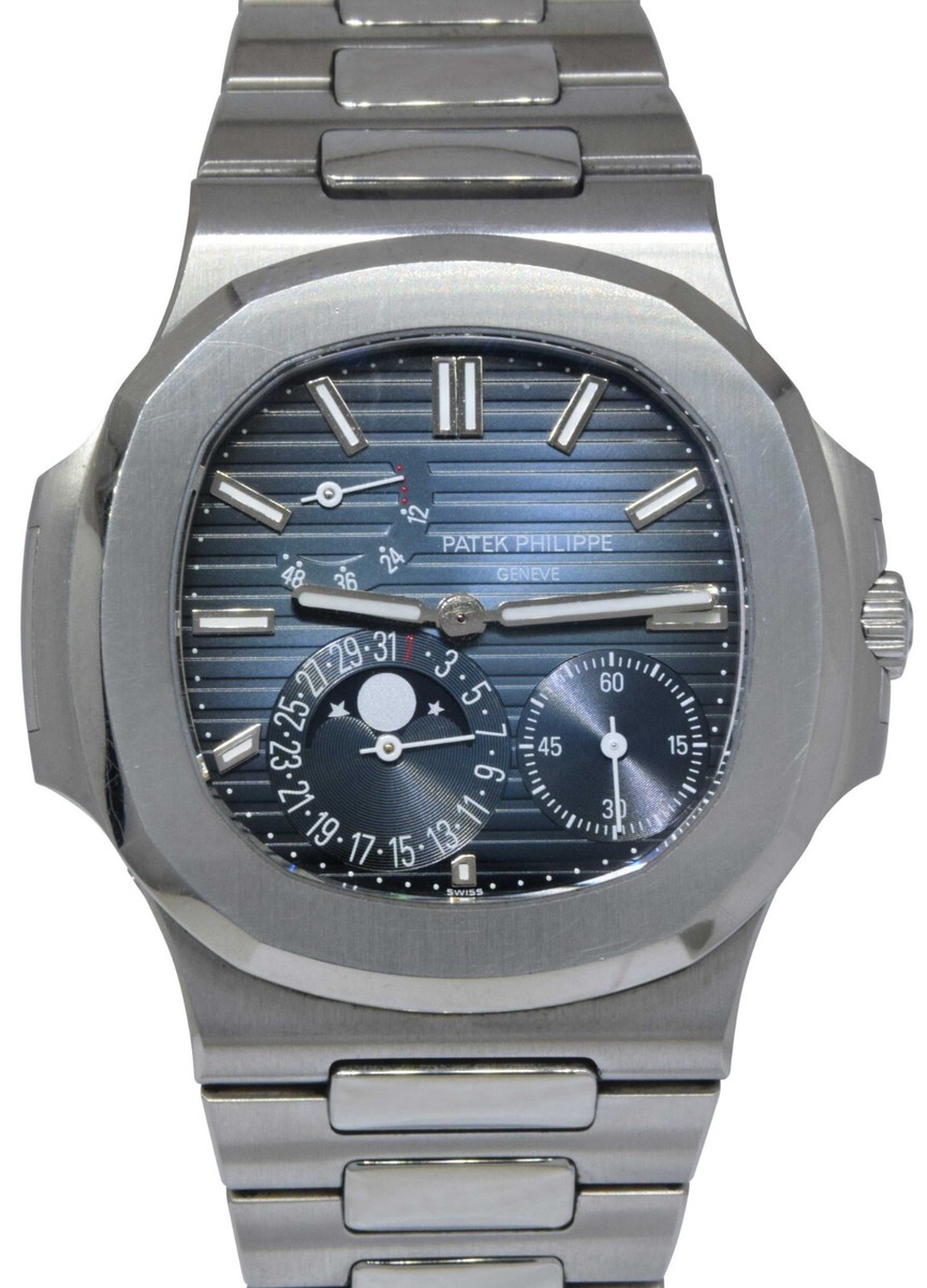 Patek Philippe Nautilus Complication S. Steel Blue DIal Watch B/P