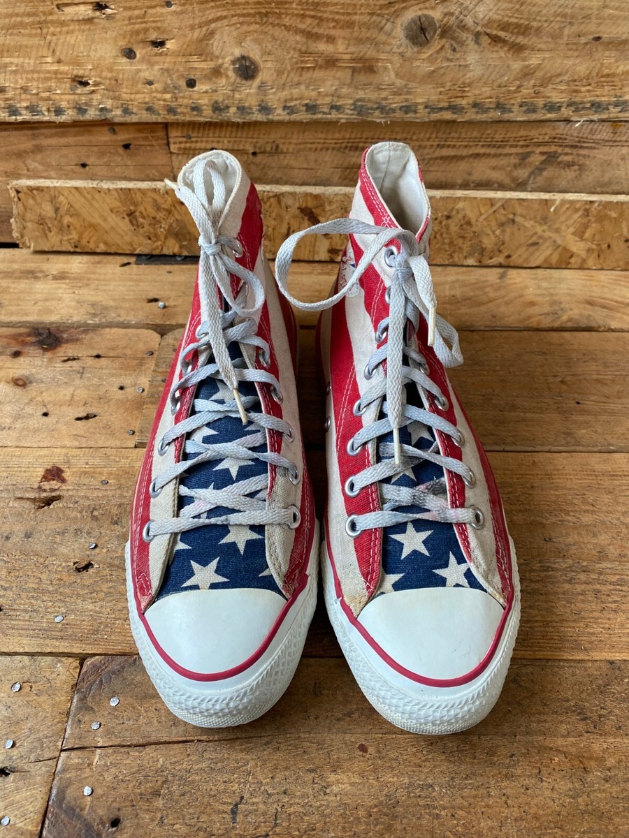 Vintage 90's converse all stars hi-top usa flag print us 8 uk7 | eBay
