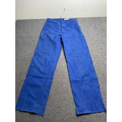 Mont Saint Michel French Vintage Blue Cotton Work Pants Workwear