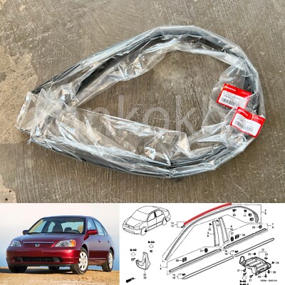2001-2005 Honda Civic ES Sedan Side Roof Drip Molding Trim Rubber